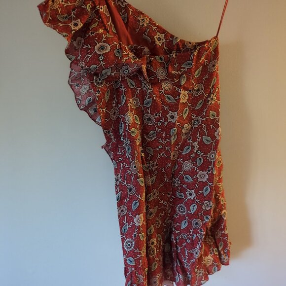 mini dress floral print linen ruffle - Picture 4 of 16